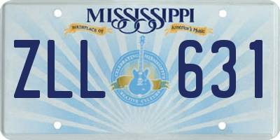 MS license plate ZLL631