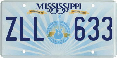 MS license plate ZLL633