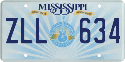 MS license plate ZLL634
