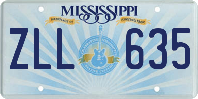 MS license plate ZLL635