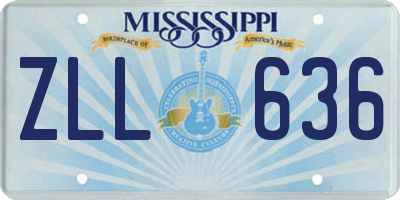MS license plate ZLL636