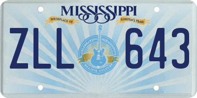 MS license plate ZLL643