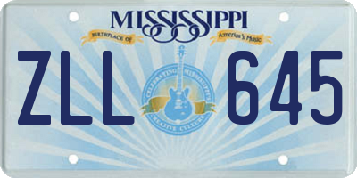 MS license plate ZLL645