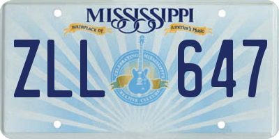 MS license plate ZLL647