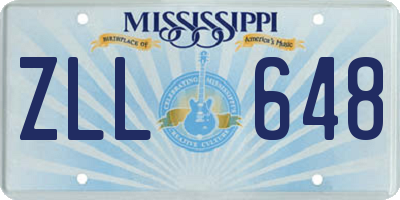 MS license plate ZLL648