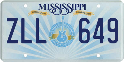 MS license plate ZLL649