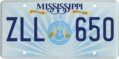 MS license plate ZLL650