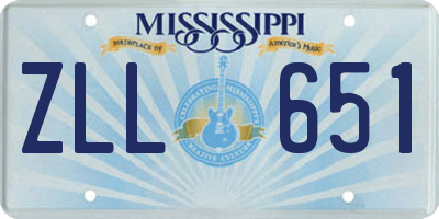 MS license plate ZLL651