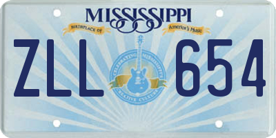 MS license plate ZLL654