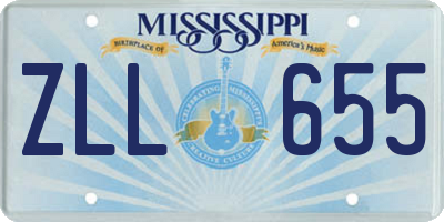 MS license plate ZLL655
