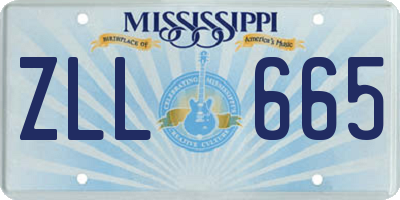 MS license plate ZLL665