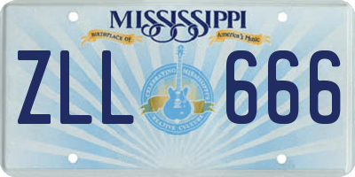 MS license plate ZLL666