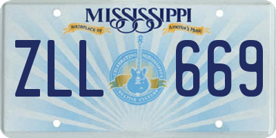 MS license plate ZLL669