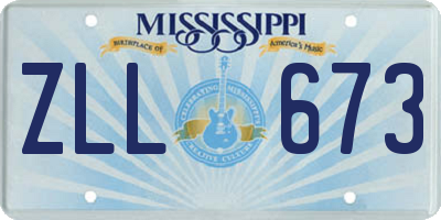 MS license plate ZLL673