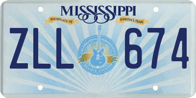 MS license plate ZLL674