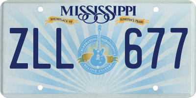 MS license plate ZLL677