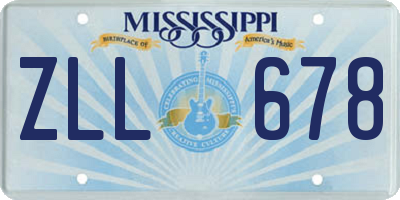 MS license plate ZLL678
