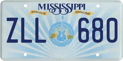 MS license plate ZLL680