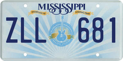 MS license plate ZLL681
