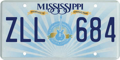 MS license plate ZLL684