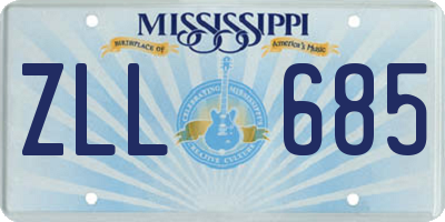MS license plate ZLL685