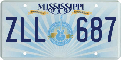 MS license plate ZLL687