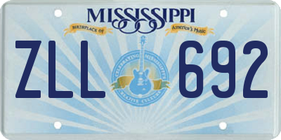 MS license plate ZLL692