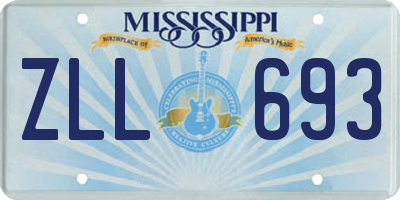MS license plate ZLL693