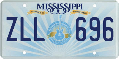 MS license plate ZLL696
