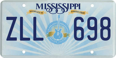 MS license plate ZLL698