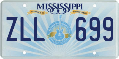 MS license plate ZLL699