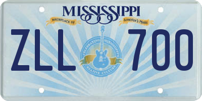 MS license plate ZLL700