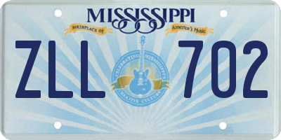 MS license plate ZLL702