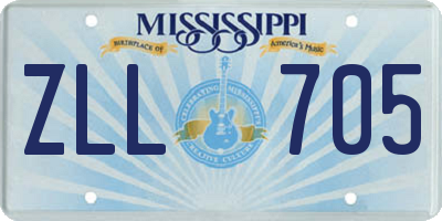 MS license plate ZLL705