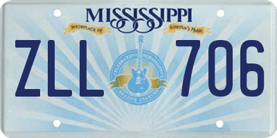 MS license plate ZLL706