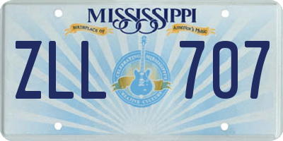 MS license plate ZLL707