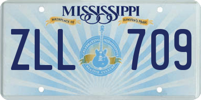 MS license plate ZLL709