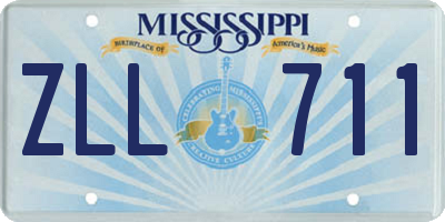 MS license plate ZLL711