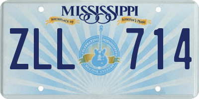 MS license plate ZLL714