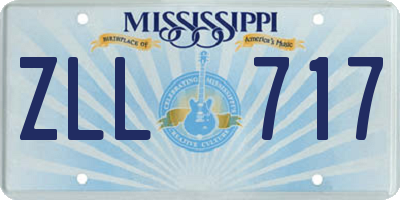 MS license plate ZLL717