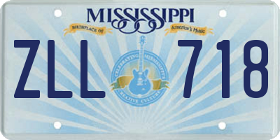MS license plate ZLL718