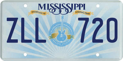 MS license plate ZLL720