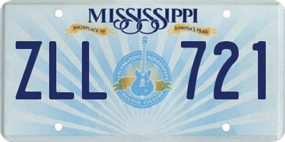 MS license plate ZLL721