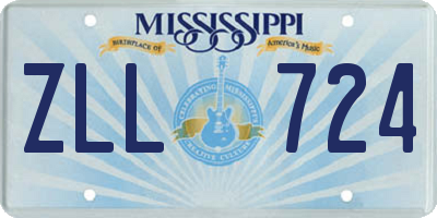 MS license plate ZLL724