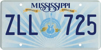 MS license plate ZLL725
