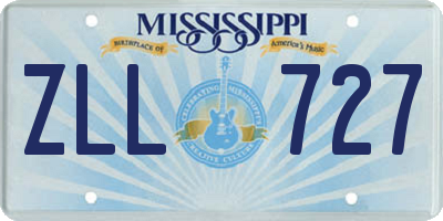 MS license plate ZLL727