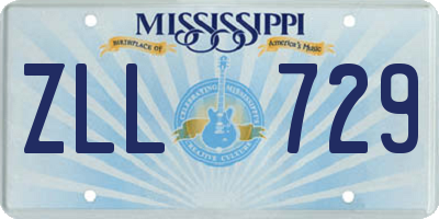 MS license plate ZLL729