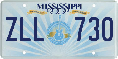 MS license plate ZLL730