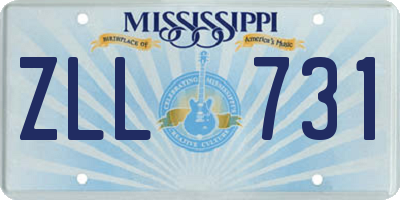 MS license plate ZLL731