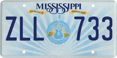 MS license plate ZLL733